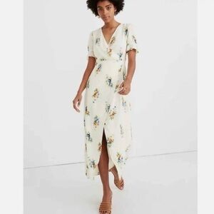 Madewell Ruffle Sleeve Maxi Floral Dress